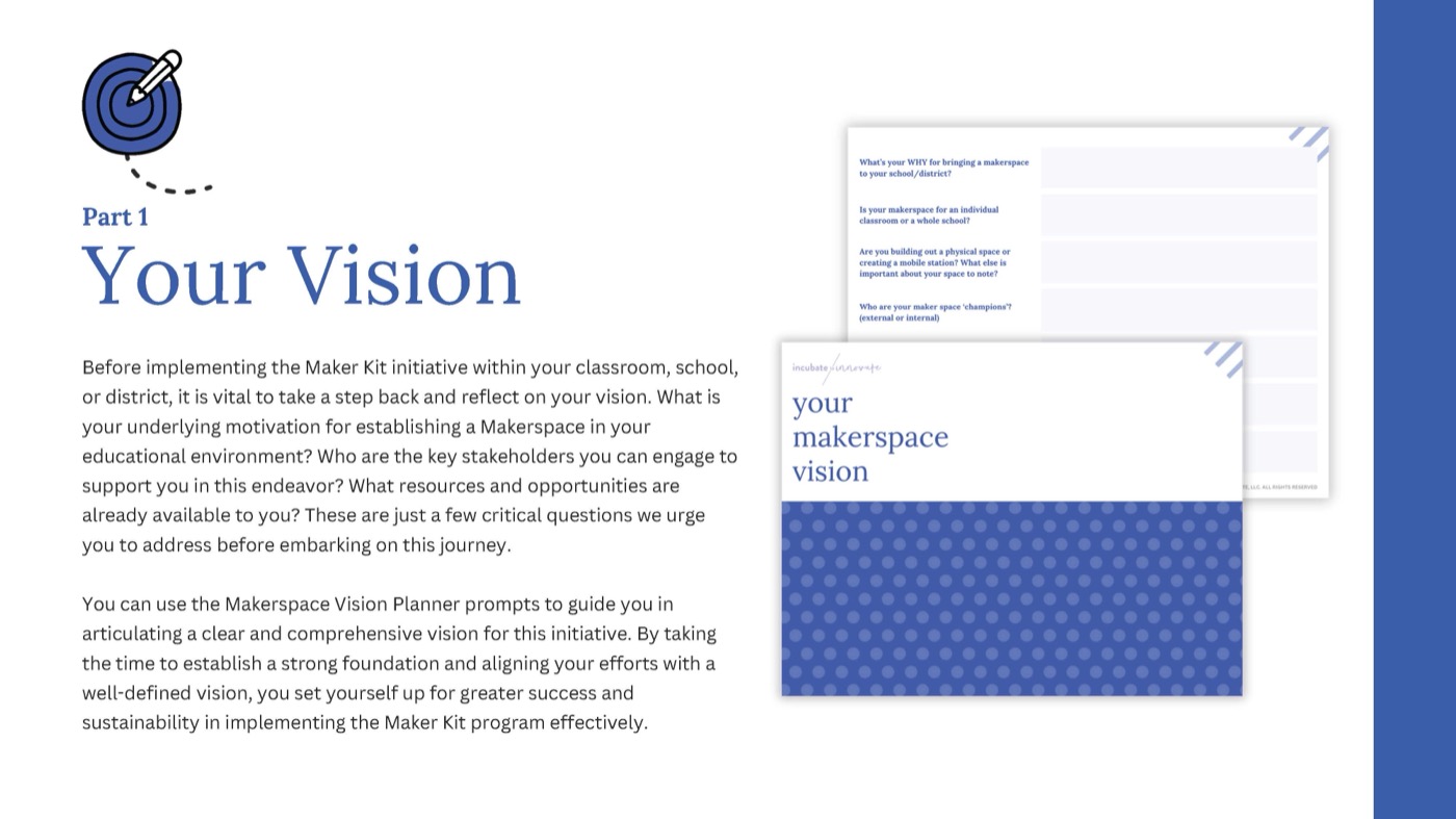 The Maker Kit by Incubate to Innovate, introduction and contents deck, page 5